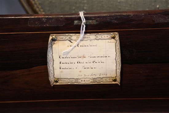 An early 20th century Swiss BB & C rosewood musical box, 19.5in.